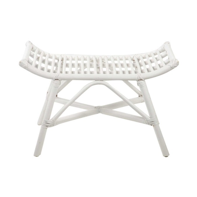 pie de cama ratan blanco 74x38x47 cm