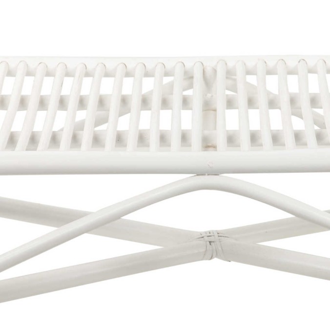 pie de cama ratan blanco 115x38x47 cm