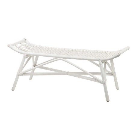 pie de cama ratan blanco 115x38x47 cm