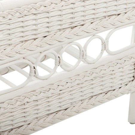 mesa centro ratan / cristal blanco 66x51x46 cm