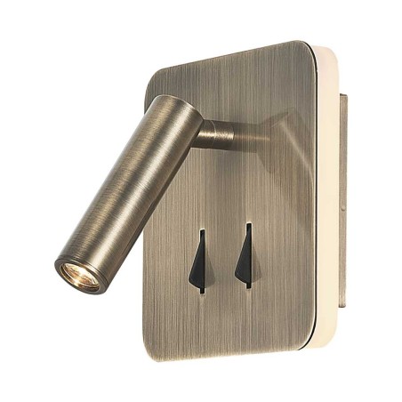 Aplique cuadrado color bronce oscuro LED de lectura y ambiente