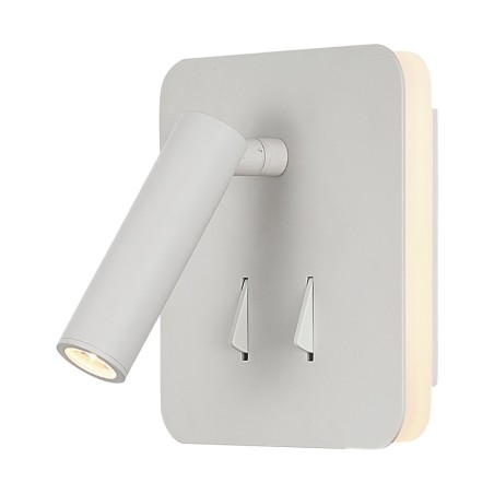 Aplique cuadrado color blanco mate LED de lectura y ambiente