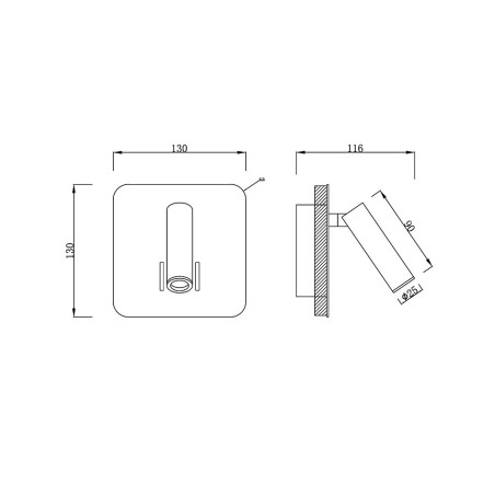 Aplique cuadrado color blanco mate LED de lectura y ambiente