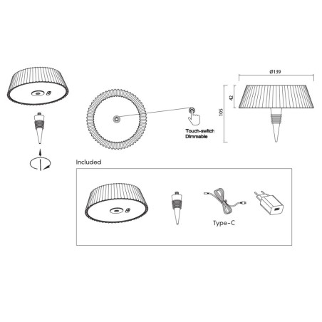 Lámpara LED color blanco para instalar en botella de vidrio