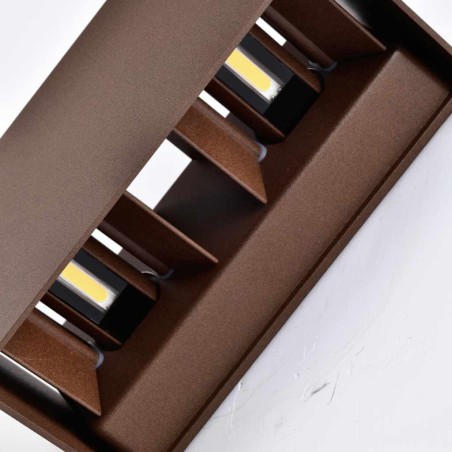 Aplique pared exterior LED Davos double corten