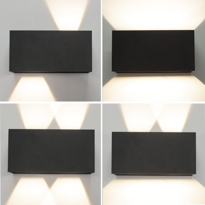 Aplique pared exterior LED Davos double corten