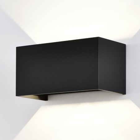 Aplique pared exterior LED Davos double negro