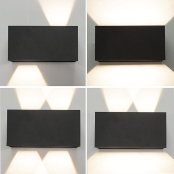 Aplique pared exterior LED Davos double negro 2