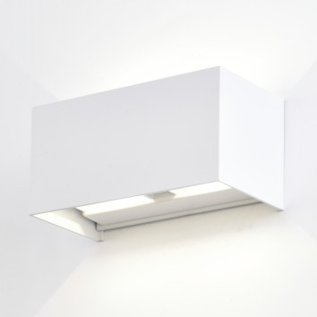 Aplique pared exterior LED Davos double blanco