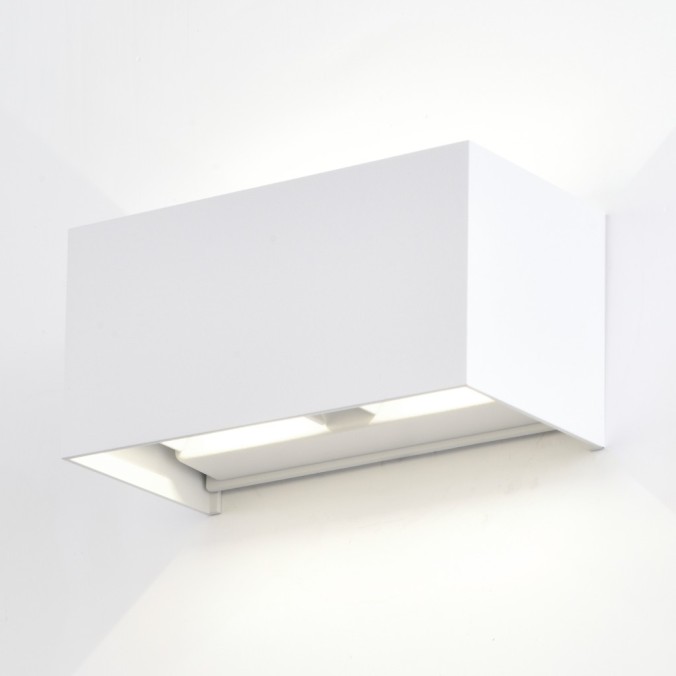 Aplique pared exterior LED Davos double blanco