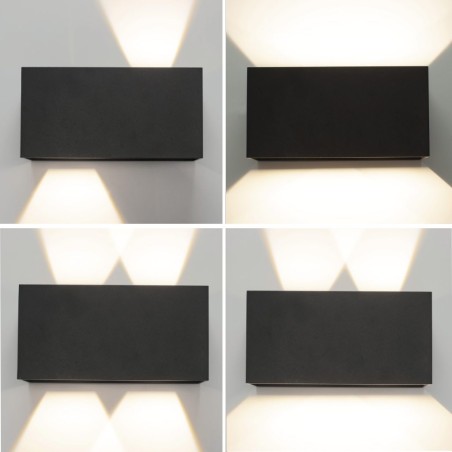 Aplique pared exterior LED Davos double blanco