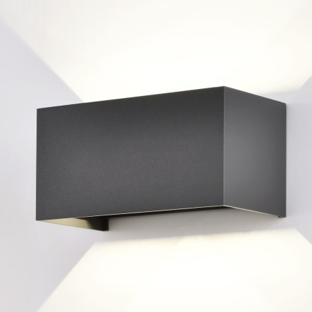 Aplique pared exterior LED Davos double gris