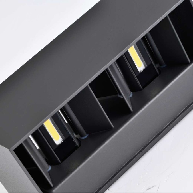 Aplique pared exterior LED Davos double gris Aplique pared exterior LED Davos double gris