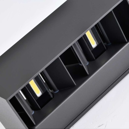 Aplique pared exterior LED Davos double gris