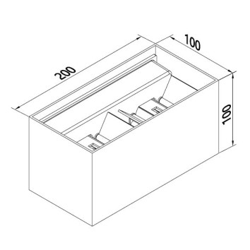 Aplique pared exterior LED Davos double gris 2