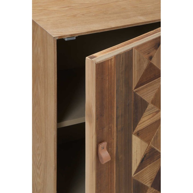 Mesilla con puerta frente en mosaico madera natural 49x35x85h