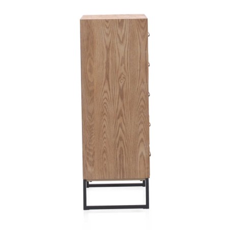 Sinfonier de 5 cajones frentes mosaico madera natural 46x35x100h