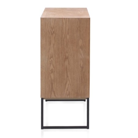 Aparador puerta y 3 cajones frentes mosaico madera natural 80x35x80h