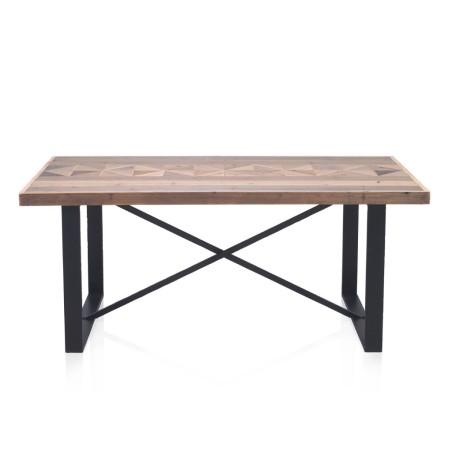 Mesa de comedor con superficie mosaico de madera natural 180x90x76h