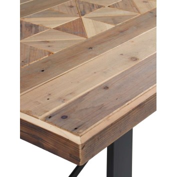 Mesa de comedor con superficie mosaico de madera natural 180x90x76h 2