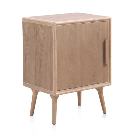 Mesita de noche madera de fresno tono natural 45x40x72h
