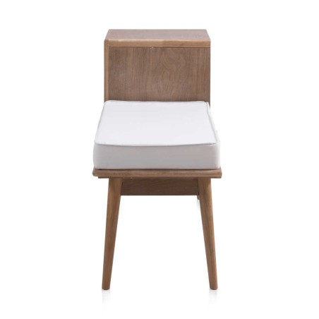 Pie de cama con cajones madera de fresno natural 122x42x73h