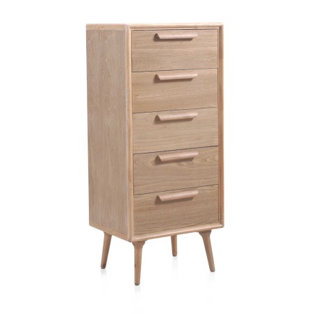 SInfonier 5 cajones madera de fresno tono natural 54x40x122h