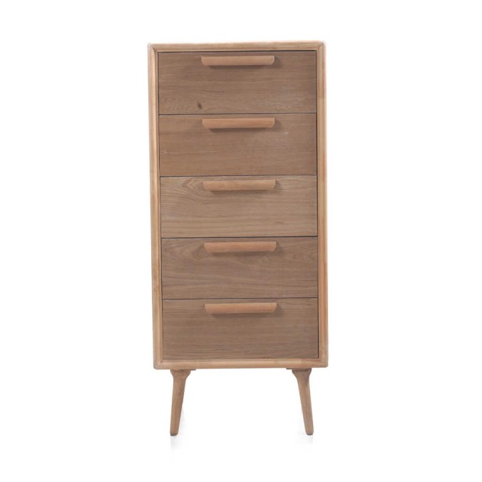 SInfonier 5 cajones madera de fresno tono natural 54x40x122h