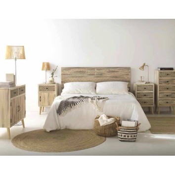 Cabezal vintage madera de álamo patiné gris - 145x60cm 2