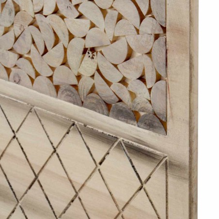 Cabezal estilo étnico madera de álamo patiné gris - 110x60cm