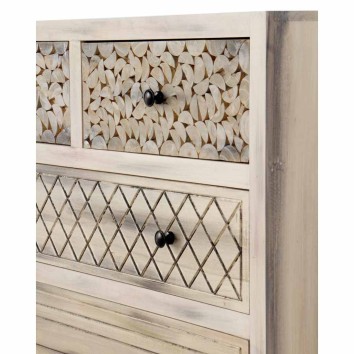Cómoda estilo étnico madera alamo con pátina gris - 85x40x95h 2