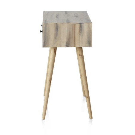 Consola estilo étnico madera álamo con pátina gris - 85x40x79h