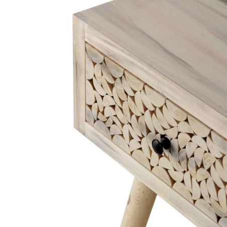 Consola estilo étnico madera álamo con pátina gris - 85x40x79h