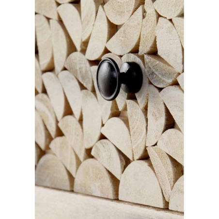 Cómoda estilo étnico madera álamo con pátina gris - 85x40x95h