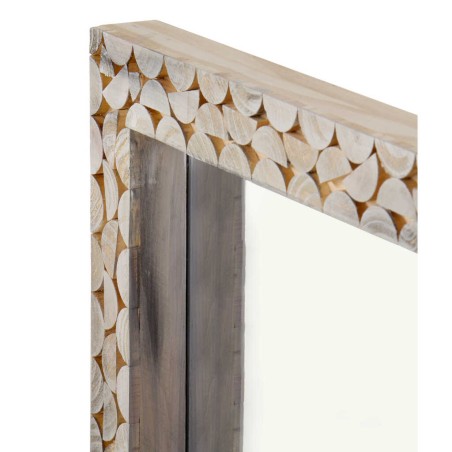 Espejo marco de madera álamo con pátina gris - 88x80cm