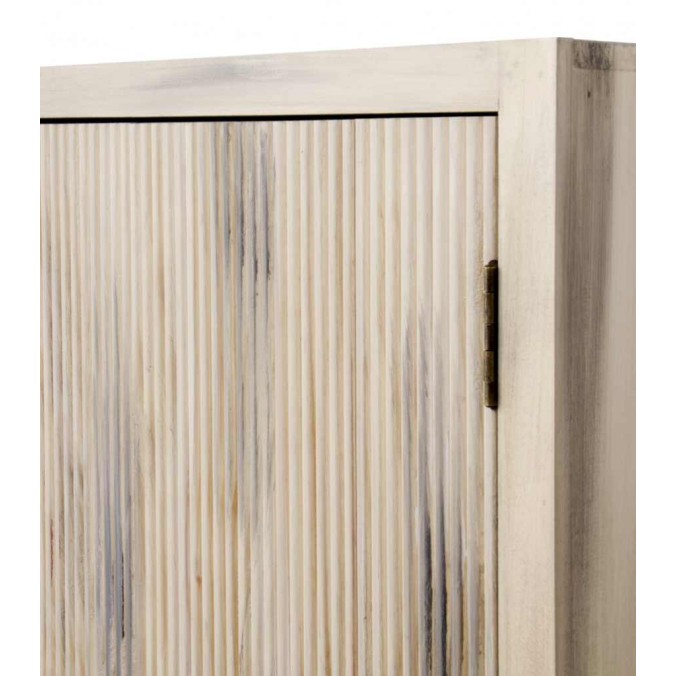 Aparador estilo étnico madera álamo con pátina gris - 140x40x76h