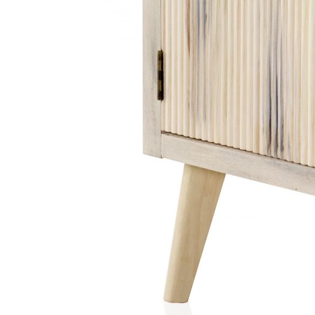 Aparador estilo étnico madera álamo con pátina gris - 140x40x76h