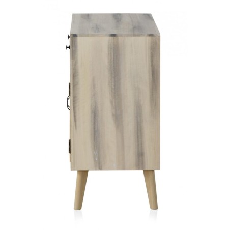 Aparador estilo étnico madera álamo con pátina gris - 85x40x80h