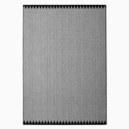 Alfombra de exterior METROPOLITAN zig-zag negro - varios tamaños