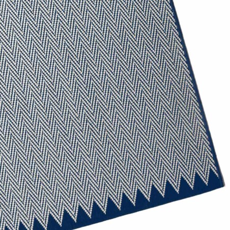 Alfombra de exterior METROPOLITAN zig-zag azul - varios tamaños