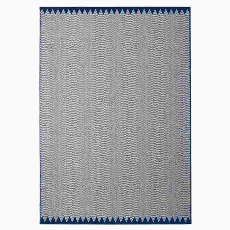 Alfombra de exterior METROPOLITAN zig-zag azul - varios tamaños