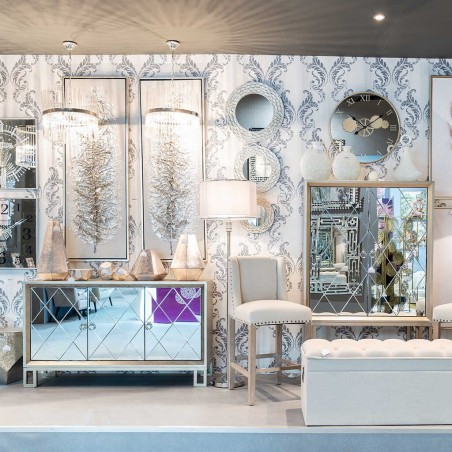 reloj pared espejo / mdf / metal 60x5x60 cm