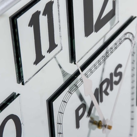 reloj pared espejo / mdf / metal 60x5x60 cm