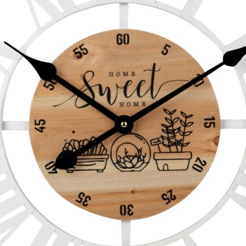 reloj pared metal madera 60x4x60 cm 2
