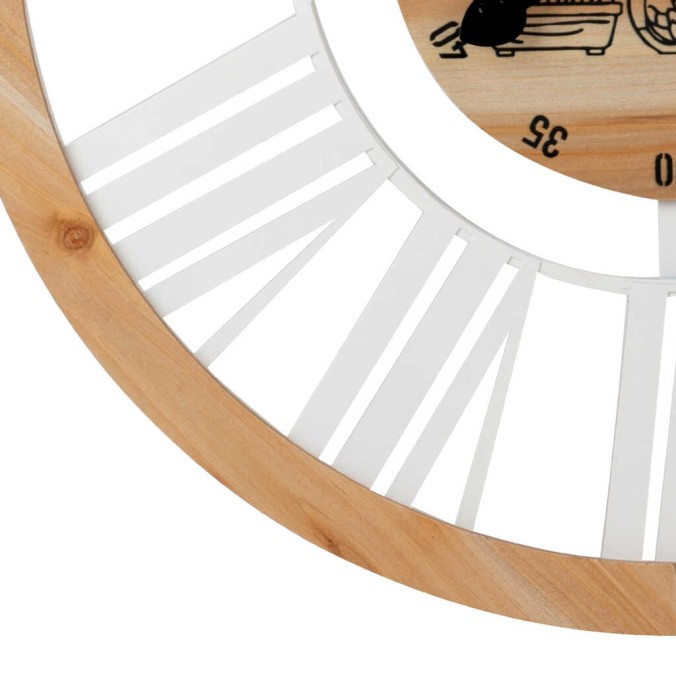 reloj pared metal madera 60x4x60 cm
