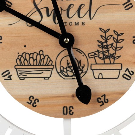 reloj pared metal madera 60x4x60 cm