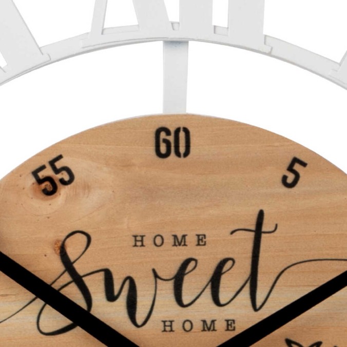 reloj pared metal madera 60x4x60 cm