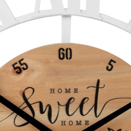 reloj pared metal madera 60x4x60 cm