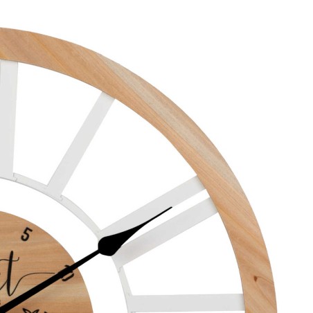 reloj pared metal madera 60x4x60 cm