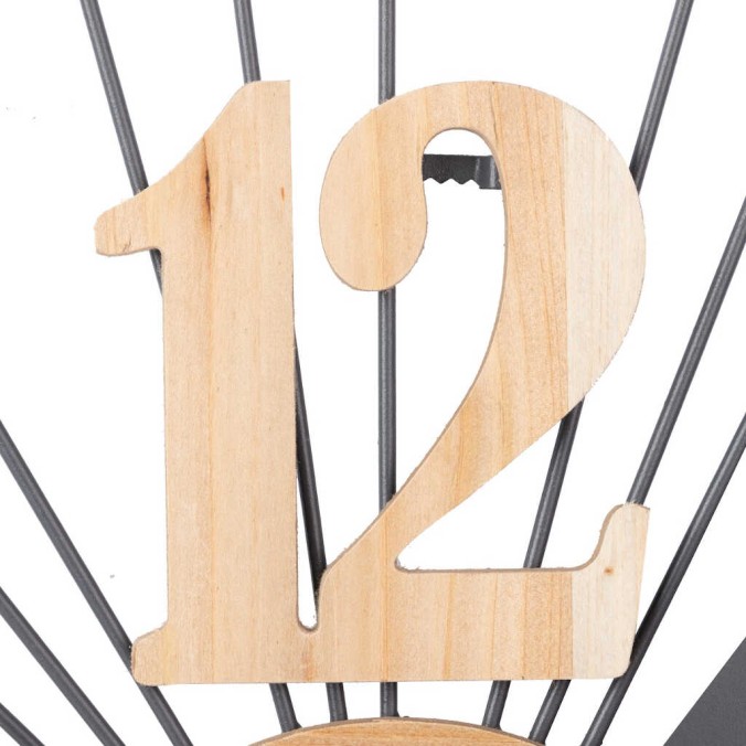 reloj pared metal madera 60x4x60 cm